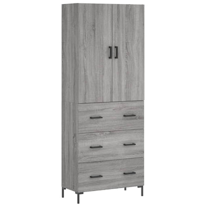 Aparador Alto Madera Contrachapada Gris Sonoma 69,5x34x180 Cm_1