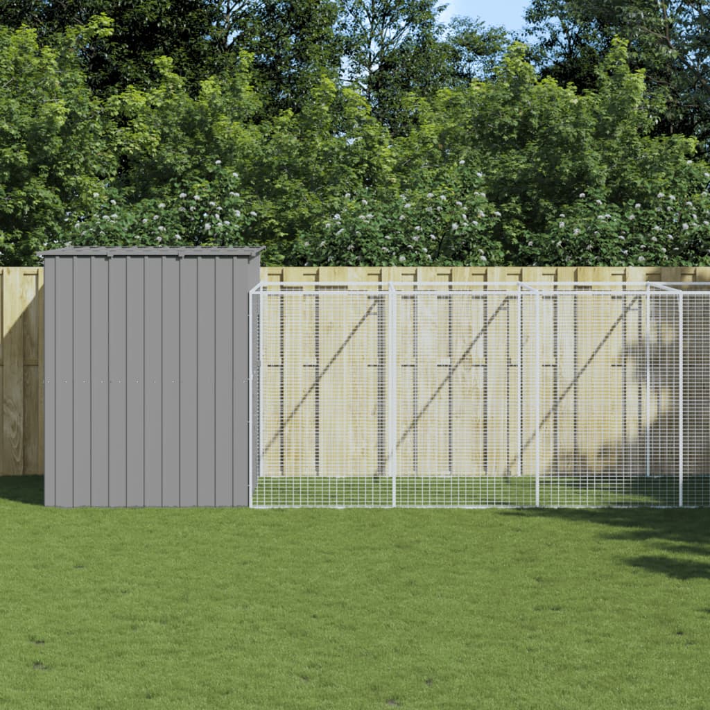 Caseta Perro Corral Acero Galvanizado Gris Claro 214x1069x181cm_1