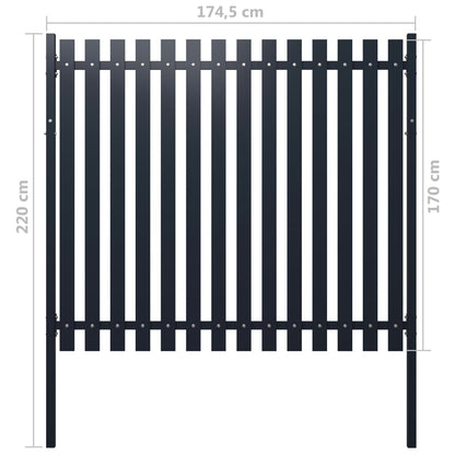 Panel De Valla Acero Recubrimiento Polvo Antracita 174,5x170 Cm / Vetonek_1