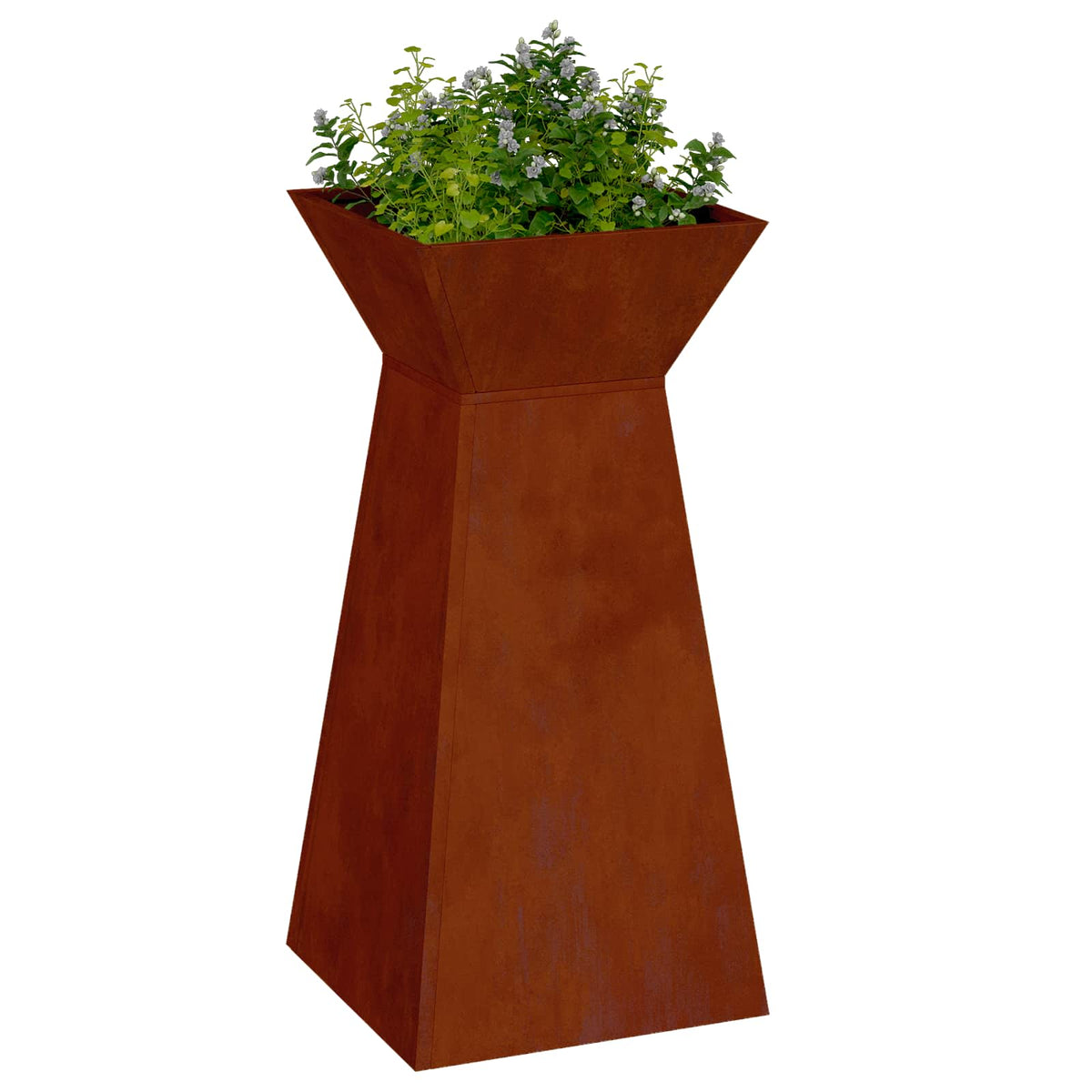 Maceta Pilar Oxidado 35 X 35 X 73 Cm Acero Oxidado_2