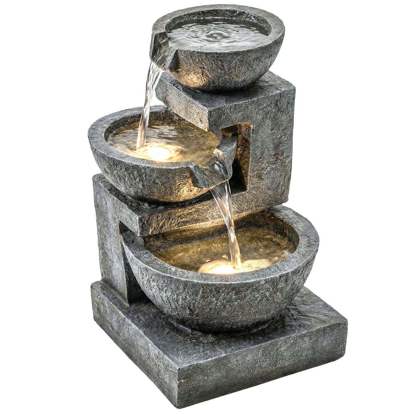 Outsunny Fuente De Agua Decorativa Con Iluminación Led Y Bomba_0
