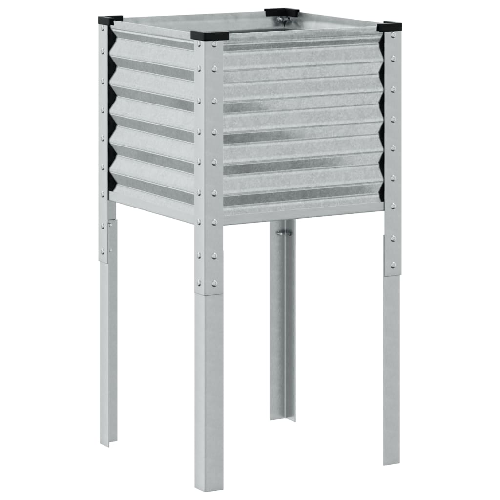 Jardinera De Jardín 45x45x88 Cm De Acero Galvanizado_4