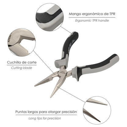 Alicates Boca Recta 150 Mm. Acero Cromo Vanadio Din-iso 5745 Alicates Punta Recta, Alicates Boca Recta Larga,