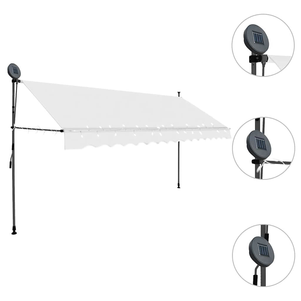 Toldo Manual Retráctil Con Led Crema 400 Cm_2