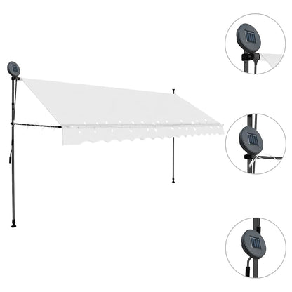 Toldo Manual Retráctil Con Led Crema 400 Cm_2