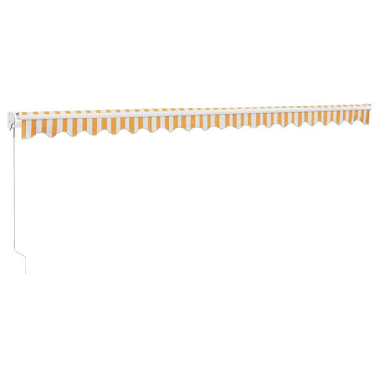 Toldo Retráctil Aluminio Y Tela Amarillo Y Blanco 5x3 M_5