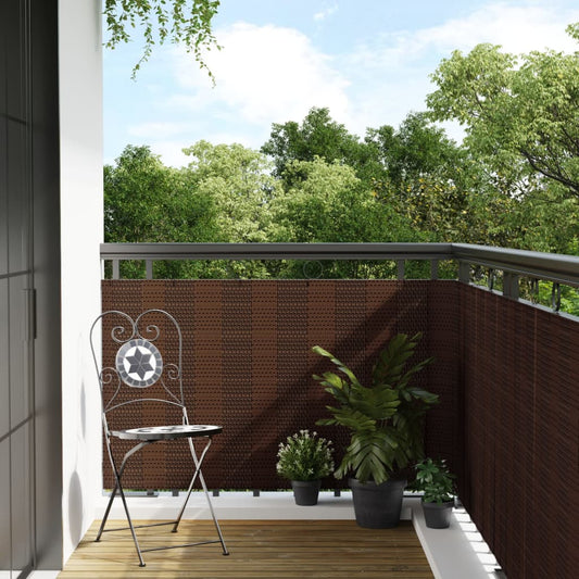 Toldo Para Balcón Ratán Sintético Marrón Y Negro 500x90 Cm / Vetonek_0