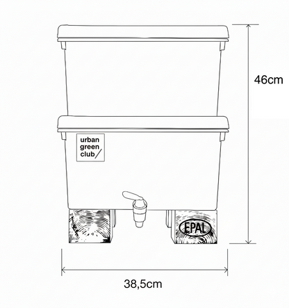 Lombricompostera Doméstica De Plástico Reciclado Urban Green Club - 38,5x30x46 Cm 32 L_2