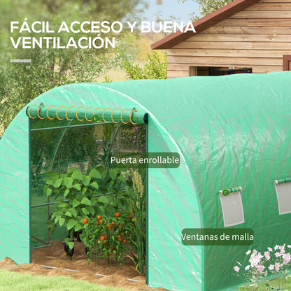 Outsunny Invernadero De Exterior 6x3x2 M Con Sistema De Riego Integrado Verde_5