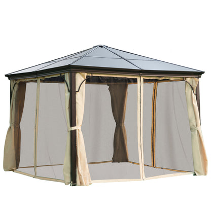 Outsunny Carpa Cenador Para Jardín Estable Anti-uv Techo 4 Paravientos_0