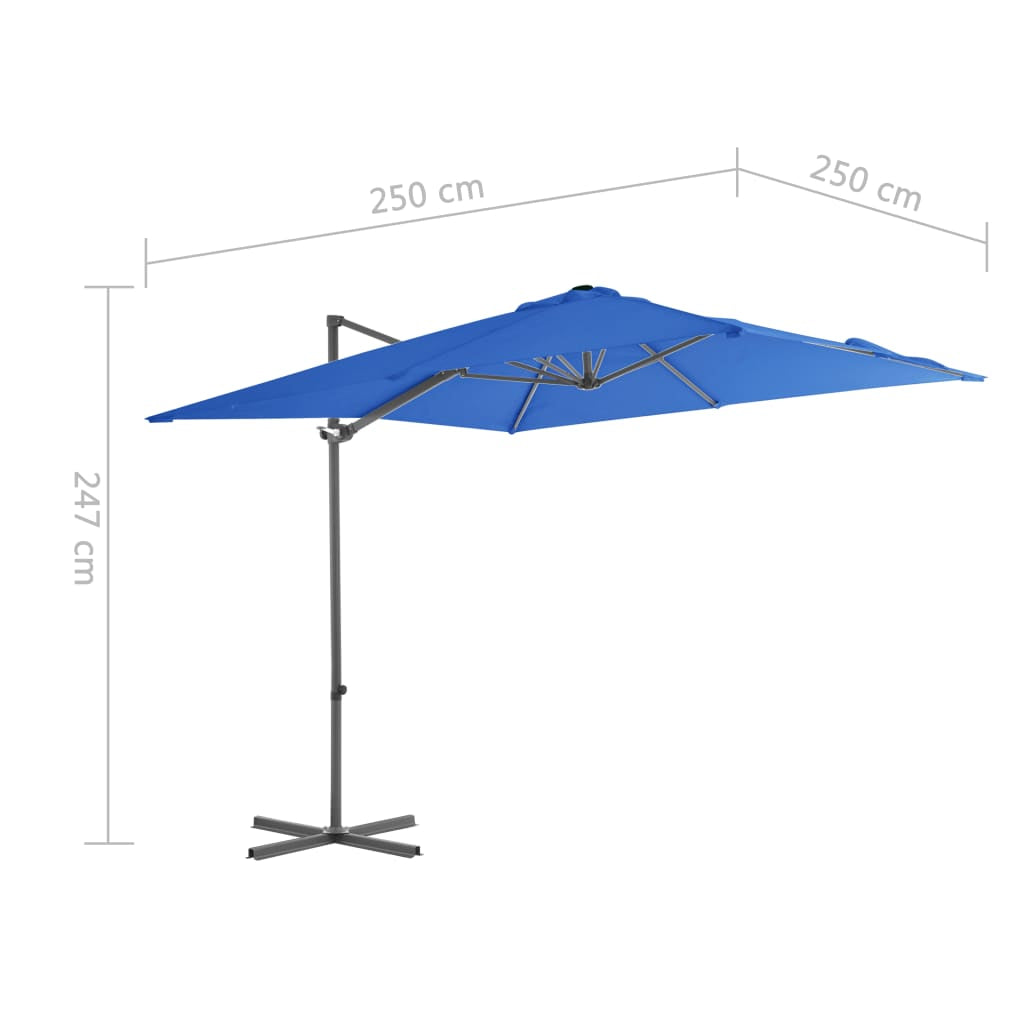 Vidaxl Sombrilla Jardín Voladiza Palo Aluminio Azul Azure 250x250 Cm_2