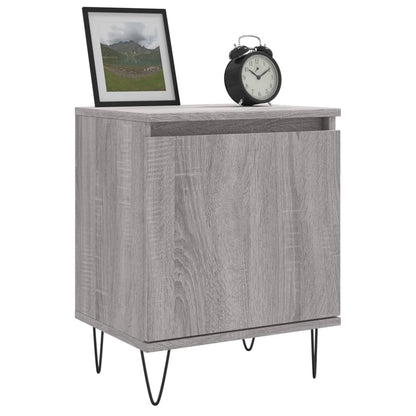 Mesita De Noche 2 Uds Madera Ingeniería Gris Sonoma 40x30x50 Cm_1