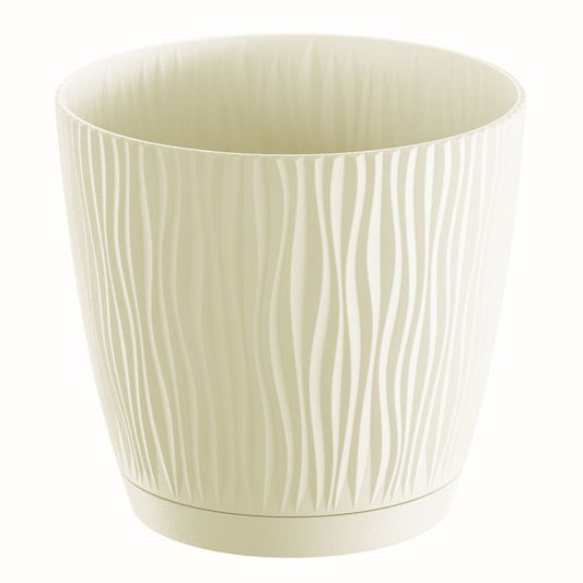 Maceta Sandy P 1l., Dimensiones (mm) 129x129x120, Color Crema_0