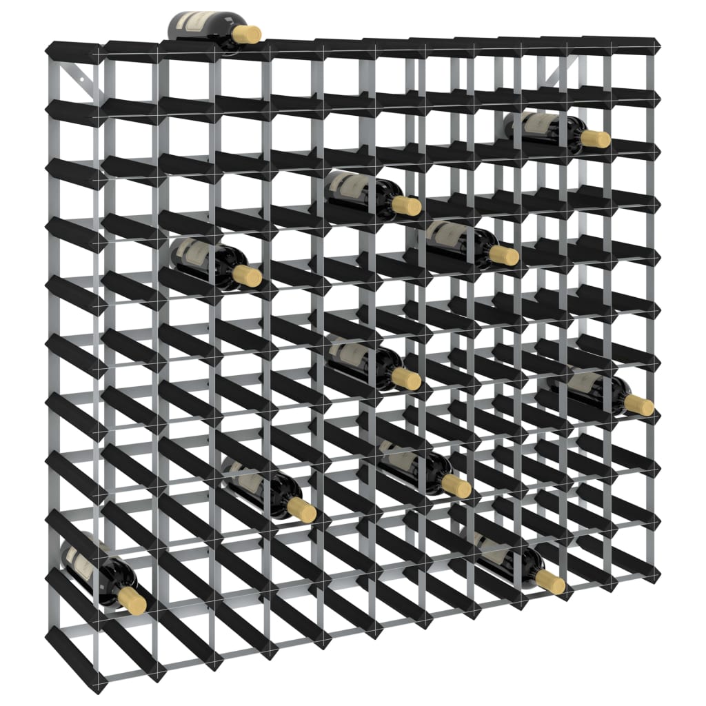 Botellero Para 120 Botellas Madera Maciza De Pino Negro_0