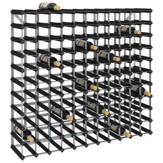 Botellero Para 120 Botellas Madera Maciza De Pino Negro_0