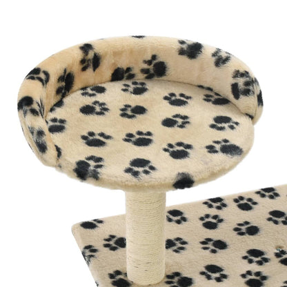 Vidaxl Rascador Para Gatos Con Poste De Sisal 95 Cm Huellas Beige_4