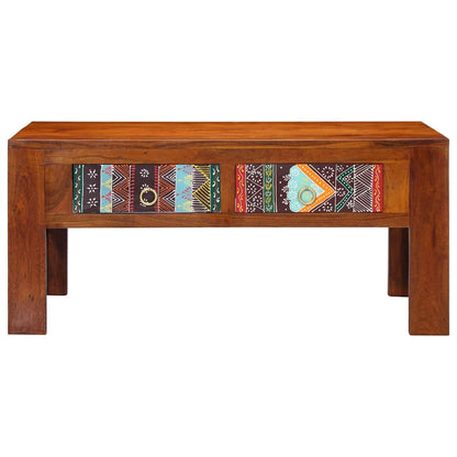 Mesa De Centro De Madera Maciza De Acacia 90x50x40 Cm_0
