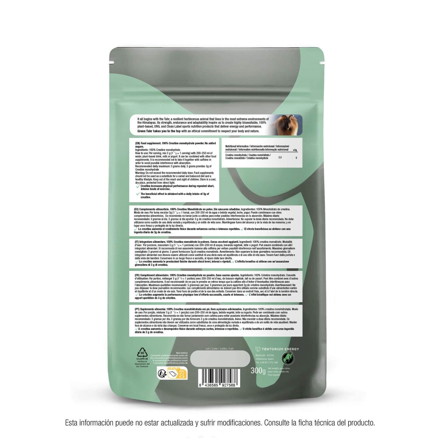 Creatina monohidrato 300 g