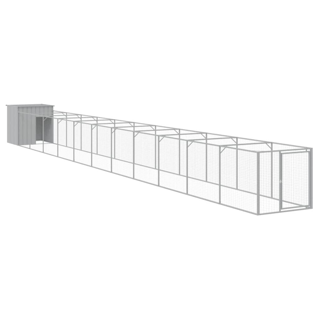 Vidaxl Caseta Perro Corral Acero Galvanizado Gris Claro 110x1221x110cm_0