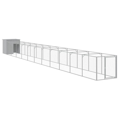 Vidaxl Caseta Perro Corral Acero Galvanizado Gris Claro 110x1221x110cm_0