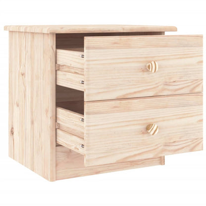 Mesita De Noche Alta Madera Maciza De Pino 41x35x41 Cm_2