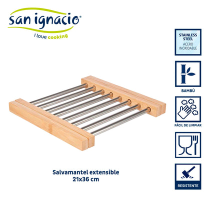 Salvamantel Acero Bambu Extensible Colección Kinvara_1