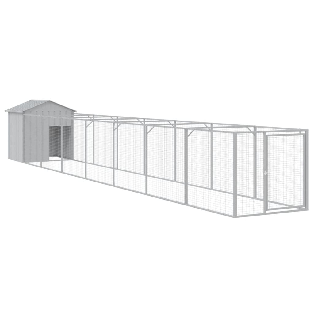 Caseta Perros Tejado Acero Galvanizado Gris Claro 117x813x123cm_0