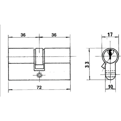 Cilindro Lince Europerfil Niquelado  0103/60 Mm.
