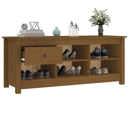 Armario Zapatero Madera Maciza Pino Marrón Miel 110x38x45,5cm / Vetonek_2