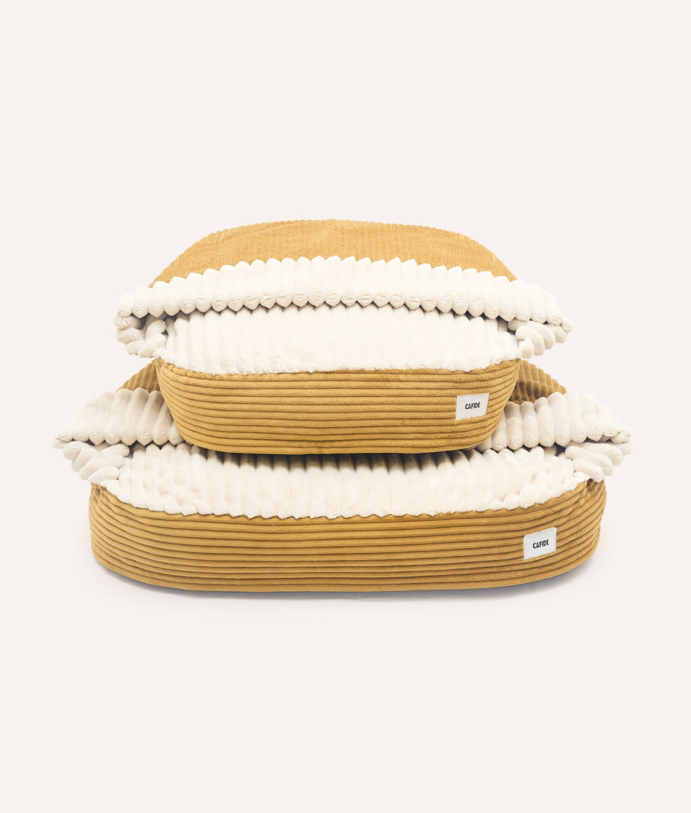 Cafide Cama Con Capucha Para Perro Con Tejido De Pana Naranja. Modelo Maso. Talla M (60x80x10 Cm)_2