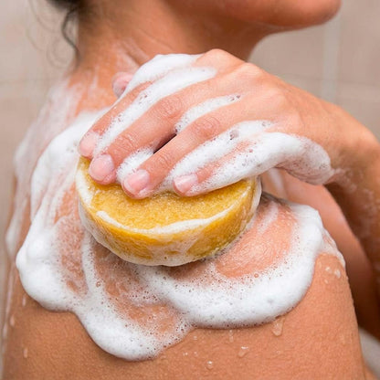 4 Esponjas Jabonosas Varios Usos. Aroma Piña. Ideal Para Viaje O Gym. Apta Todo Tipo De Piel. Con Aceite De Argán_1