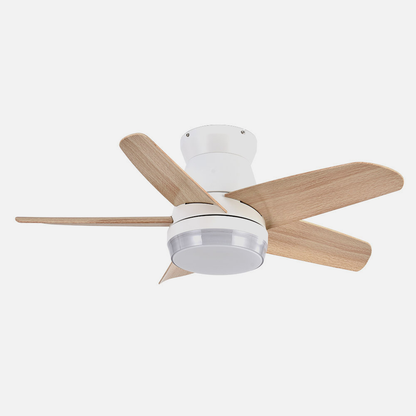 Ventilador Dc Neutron 24w 2400lm Blanco/haya 5aspas 91d 3000k,4500k,6000k, Remoto+temporizador+memoria_1