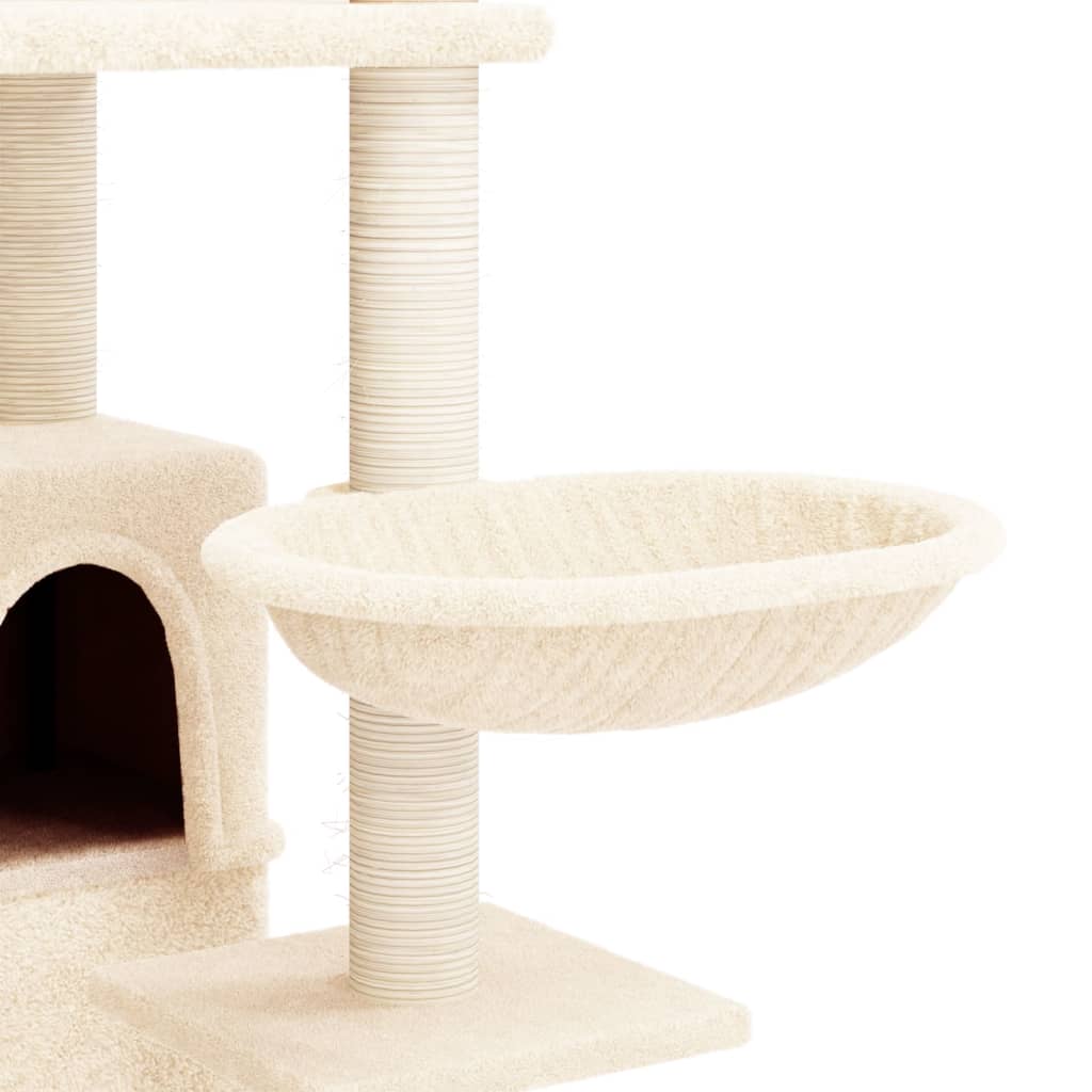 Rascador Para Gatos Con Postes De Sisal Crema 175 Cm_5