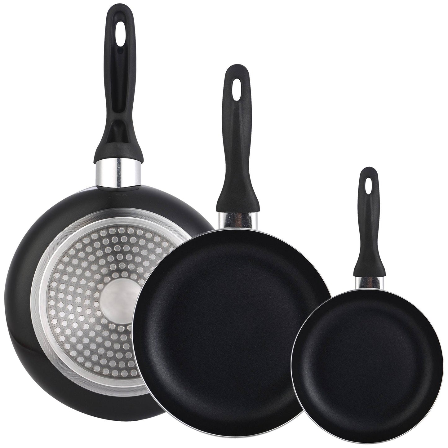 Set De 3 Sartenes + 24 Piezas De Cubertería Multicolor, Acero Inoxidable, Moderno Y Práctico_4