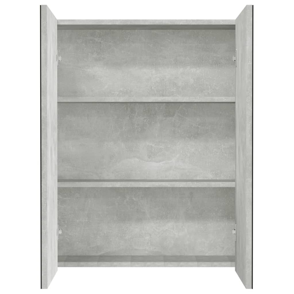 Armario De Espejo De Baño Mdf Gris Hormigón 60x15x75 Cm_2
