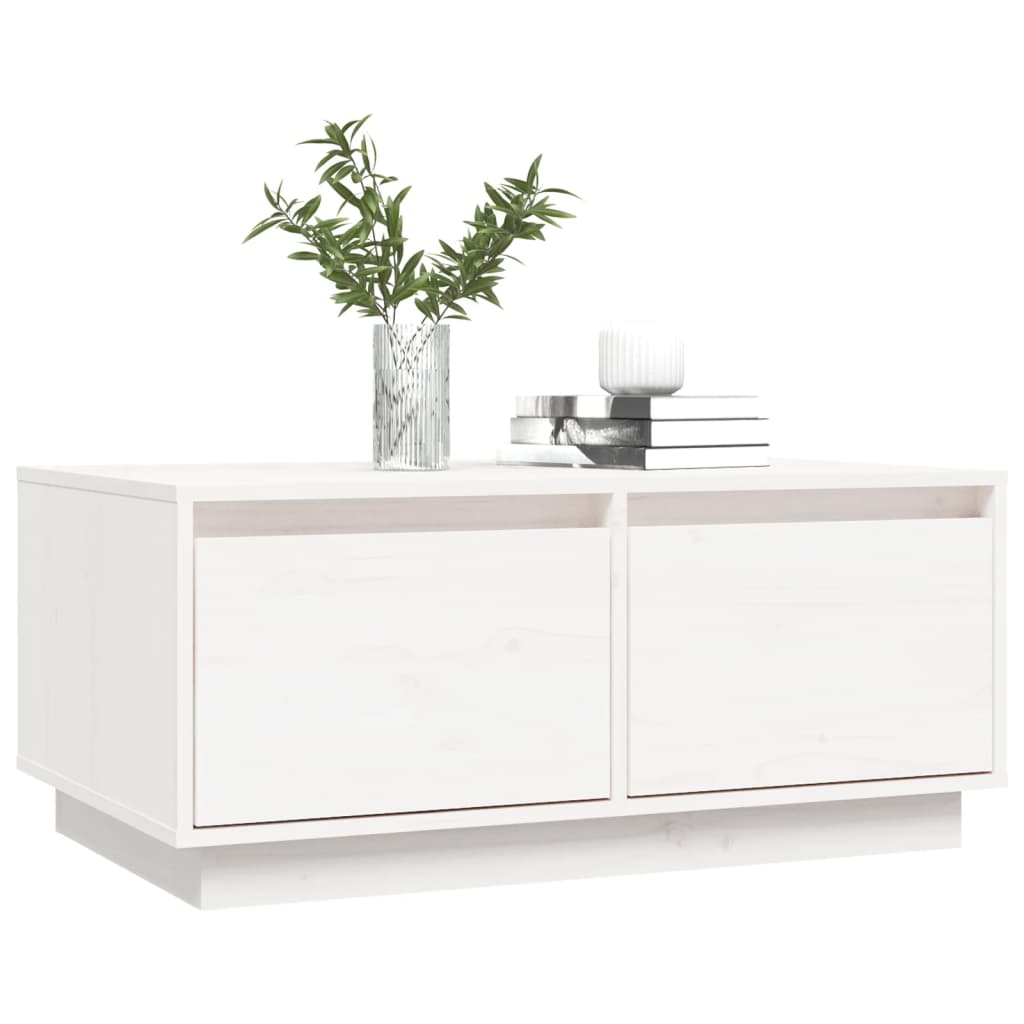 Mesa De Centro De Madera Maciza De Pino Blanco 80x50x35 Cm_2