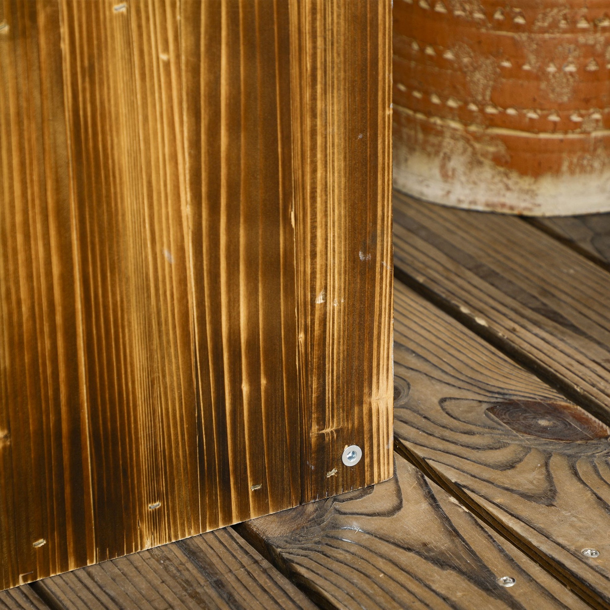 Outsunny Jardinera De Madera Rectangular Con Orificio De Drenaje 80x30x30 Cm_4