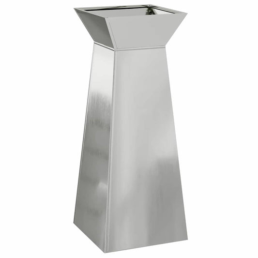 Maceta Pilar Plateado 40 X 40 X 100 Cm Acero Galvanizado_0