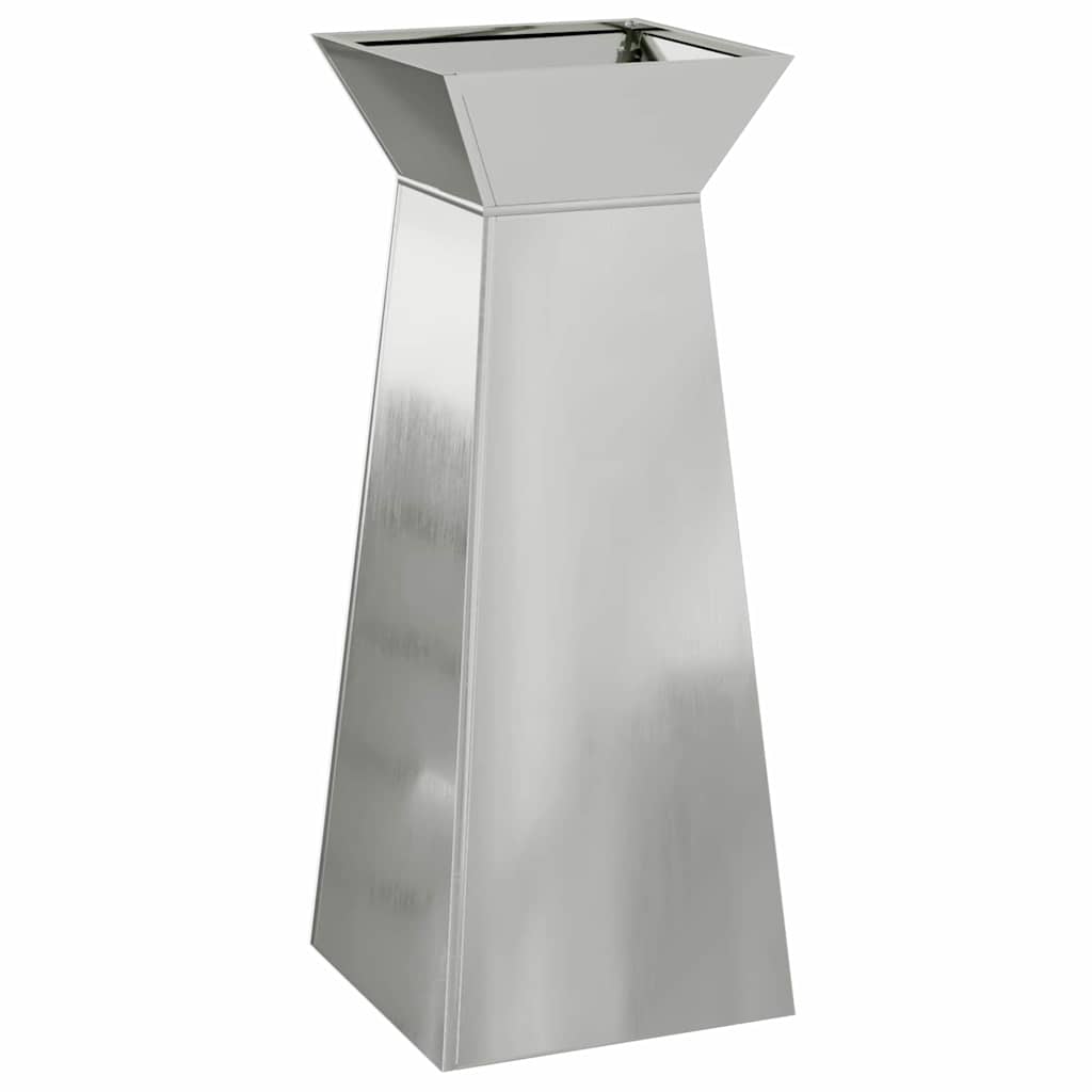 Maceta Pilar Plateado 40 X 40 X 100 Cm Acero Galvanizado_0