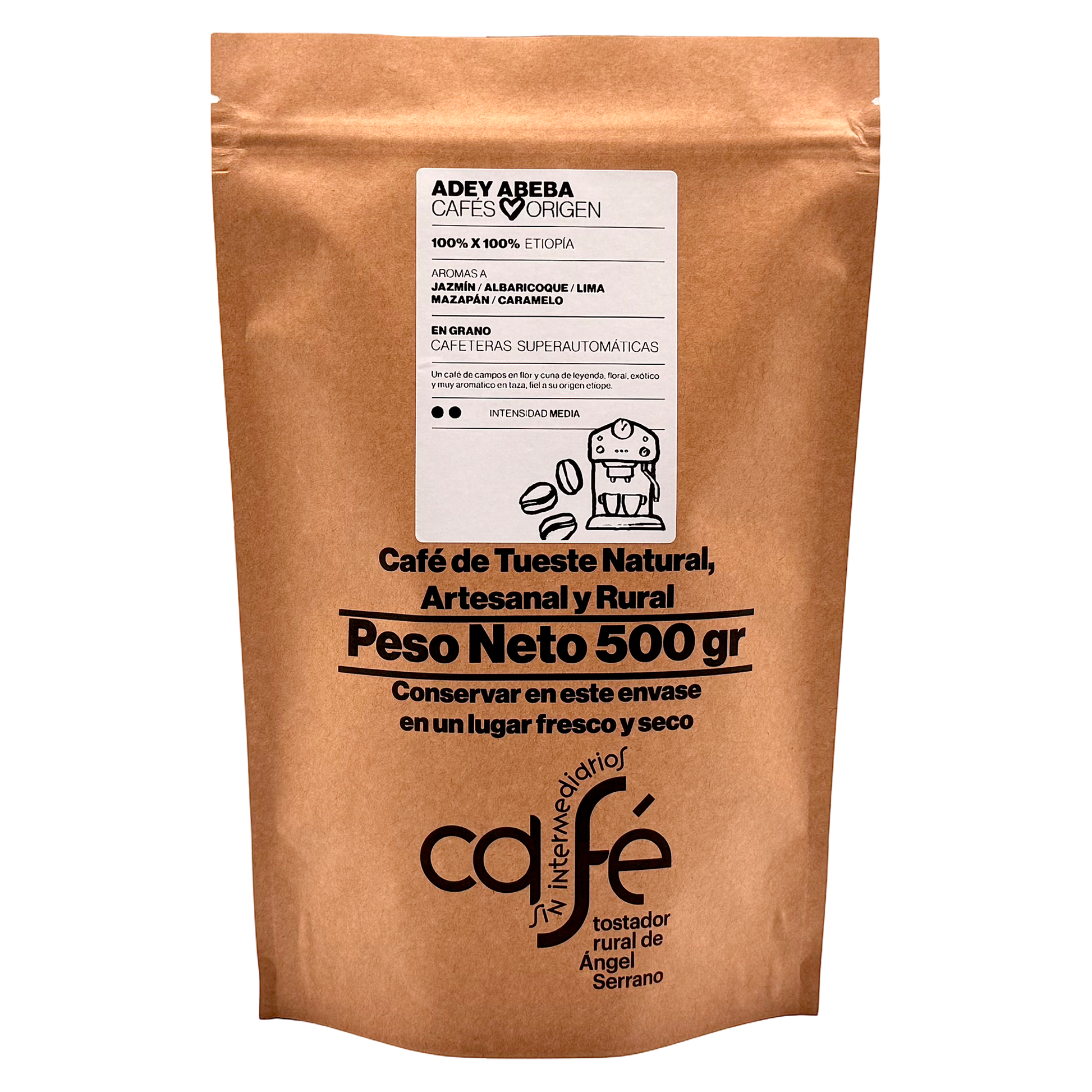Cafe Sin Intermediarios Café Etiopía Adey En Grano Para Superautomática 500 G_0
