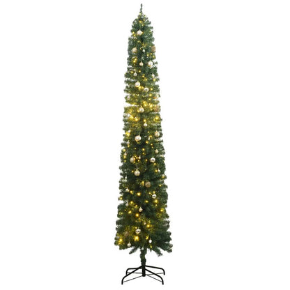 Vidaxl Árbol De Navidad Estrecho Con 300 Led Y Bolas 270 Cm_0