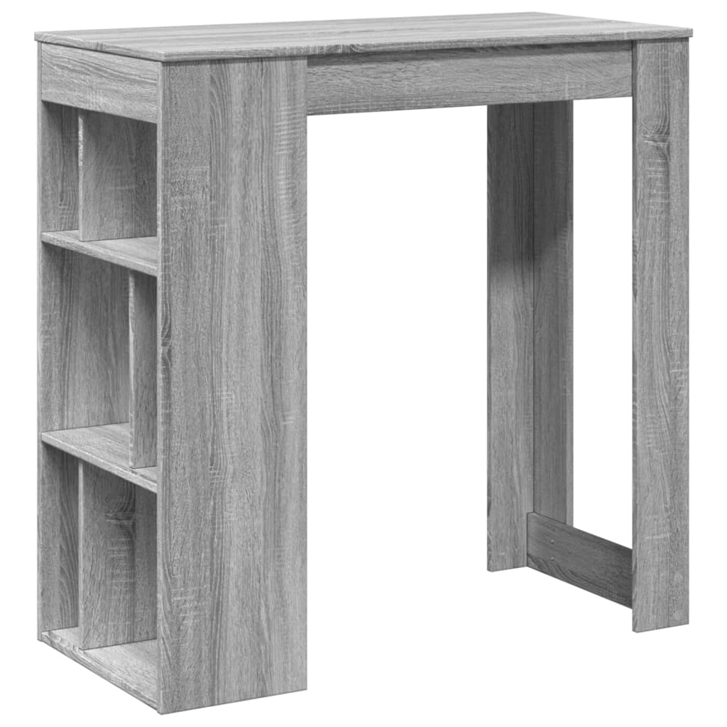Mesa Alta Bar Con Estantes Gris Sonoma 102x50x103,5 Cm_0