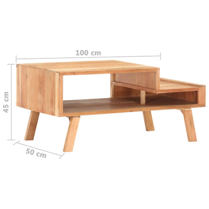 Mesa De Centro De Madera Maciza De Acacia 100x50x45 Cm_4