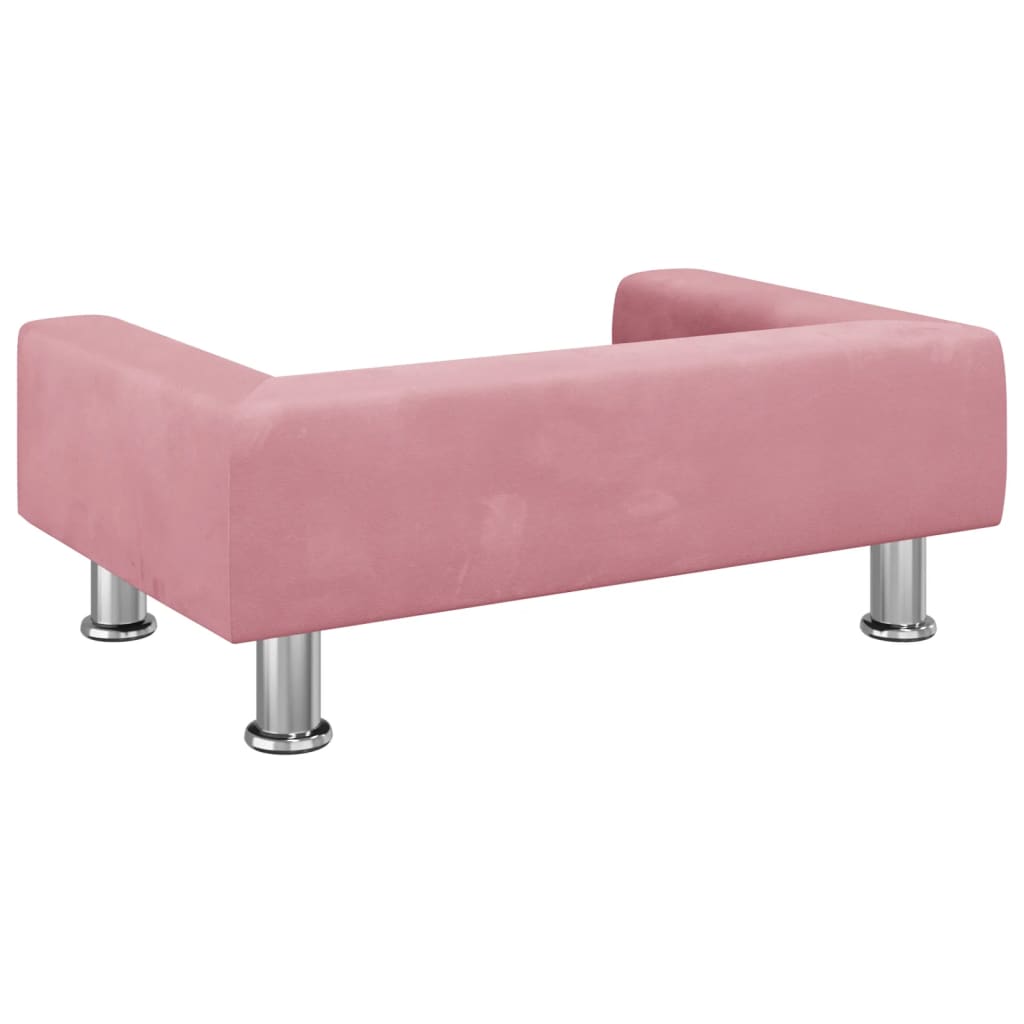 Cama Para Perros De Terciopelo Rosa 70x45x26,5 Cm / Vetonek_2