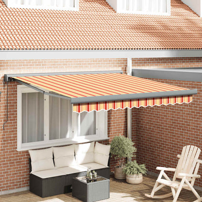 Toldo Retráctil Aluminio Y Tela Blanco Y Amarillo 3x2,5 M_1