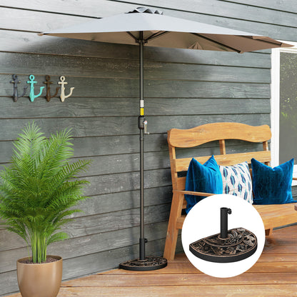 Outsunny Base De Sombrilla Peso 9 Kg En Forma De Semicírculo 50x31x32 Cm Bronce_1