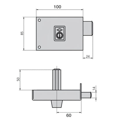 Cerradura Cvl 124a/ 10/he Derecha