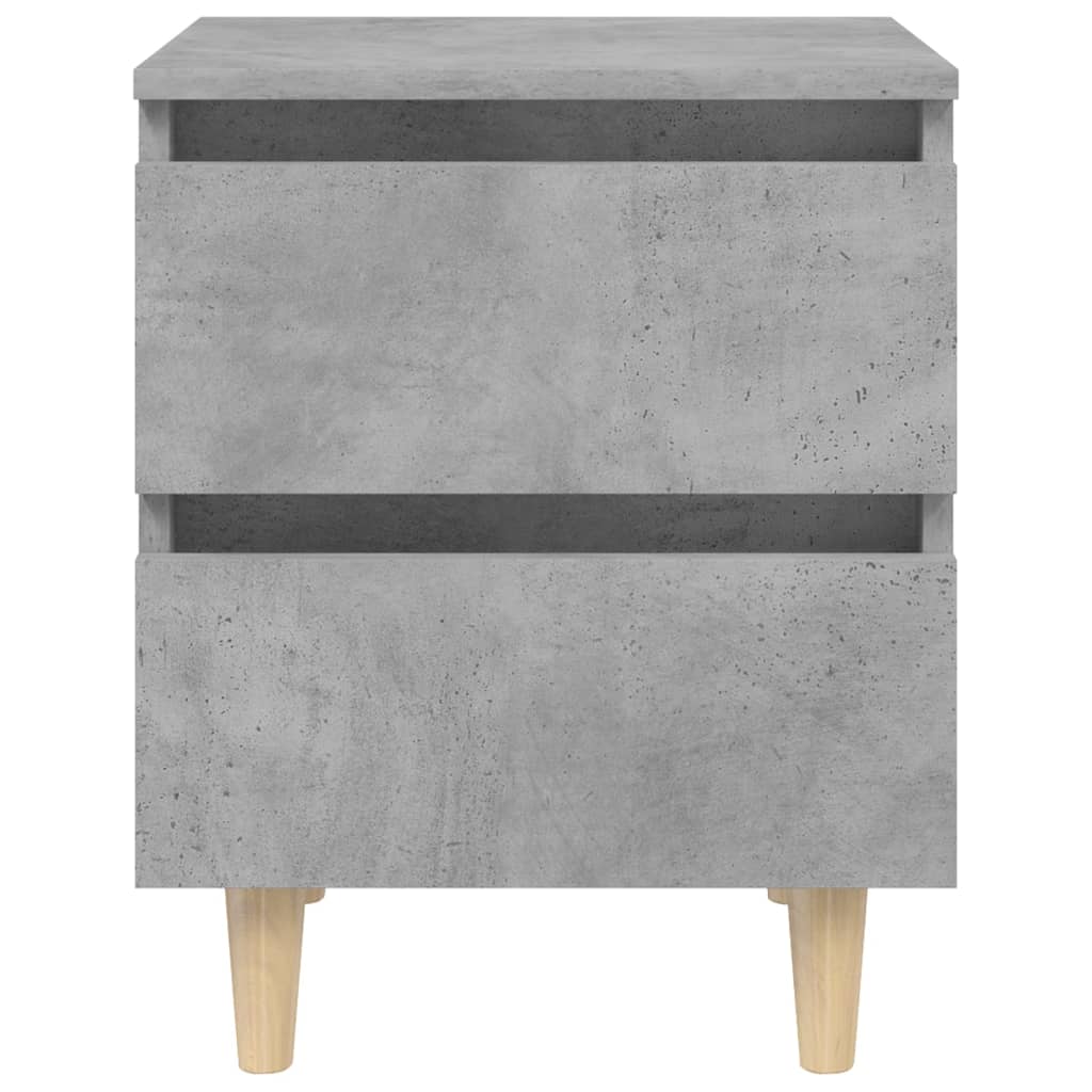 Mesitas De Noche Con Patas 2 Uds Madera Pino Gris 40x35x50 Cm_2