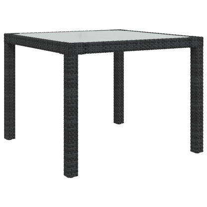 Juego De Comedor Exterior 3 Pzas Con Cojines Ratán Negro / Vetonek_5