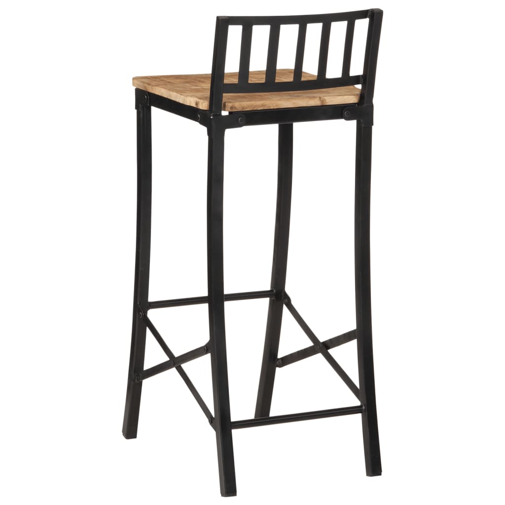 Taburetes Altos 4 Uds Madera Maciza De Mango Rugosa_5